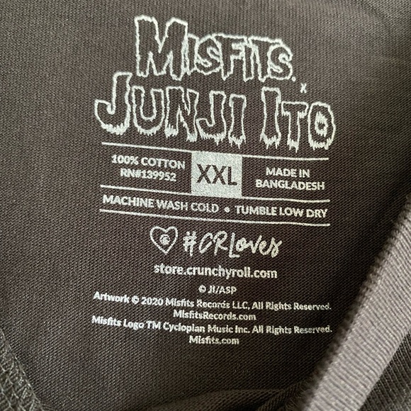 Misfits long sleeve shirt double sided 20 Eyes Junji Ito artwork Dead Stock 2XL - Picture 6 of 6